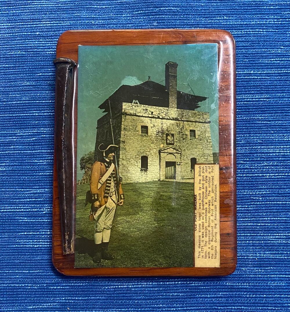 VTG Youngstown NY OLD FORT NIAGARA Square Head Nail Spike Postcard Wall Decor